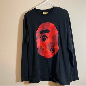 black and red bape shirt